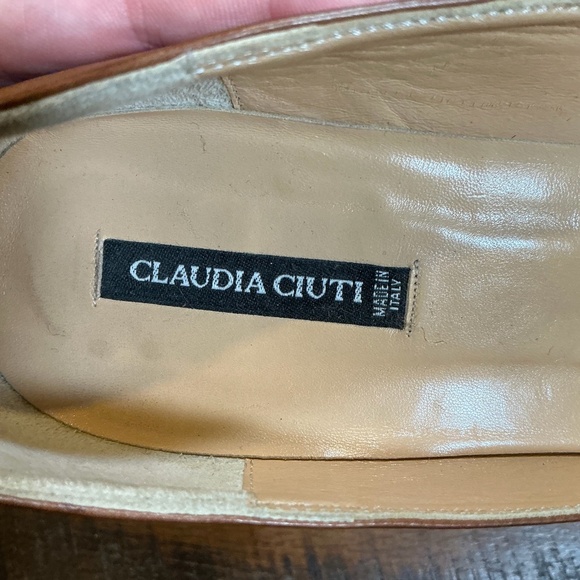Claudia Ciuti Tan Leather Horsebit Platform Heels Made in Italy Women’s Size 10m - Picture 8 of 9